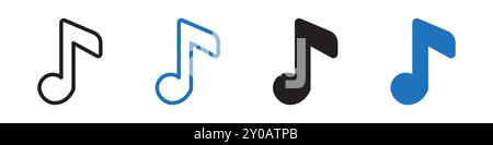 Music icon linear vector graphics sign or symbol set for web app ui Stock Vector