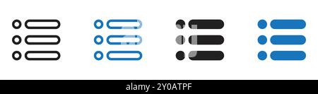 Menu icon linear vector graphics sign or symbol set for web app ui Stock Vector