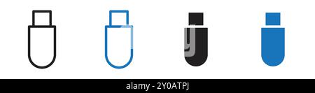 usb icon linear vector graphics sign or symbol set for web app ui Stock Vector