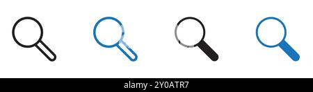 Search icon linear vector graphics sign or symbol set for web app ui Stock Vector