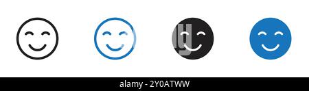 smile icon linear vector graphics sign or symbol set for web app ui Stock Vector