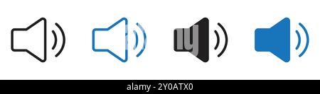 Speaker icon linear vector graphics sign or symbol set for web app ui Stock Vector