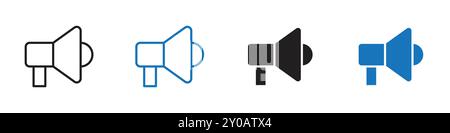 Speaker icon linear vector graphics sign or symbol set for web app ui Stock Vector