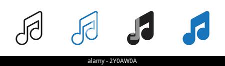 Music icon linear vector graphics sign or symbol set for web app ui Stock Vector