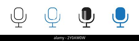 Mike icon linear vector graphics sign or symbol set for web app ui Stock Vector