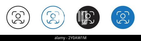 User scan icon linear vector graphics sign or symbol set for web app ui Stock Vector
