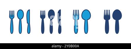 spoon and fork icon vector. spoon, fork and knife icon vector. restaurant icon Stock Vector
