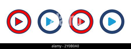 Play Icon vector. Play button vector icon Stock Vector