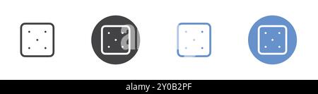 Dice icon Flat set in black and white color outline vector mark Stock Vector