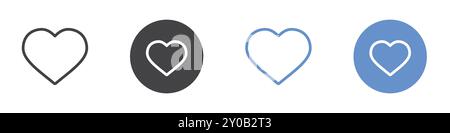 like icon Flat set in black and white color outline vector mark Stock Vector