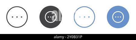 See more details icon Flat set in black and white color outline vector mark Stock Vector