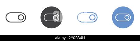 Toggle icon Flat set in black and white color outline vector mark Stock Vector