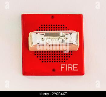 Commercial fire alarm annunciator Stock Photo