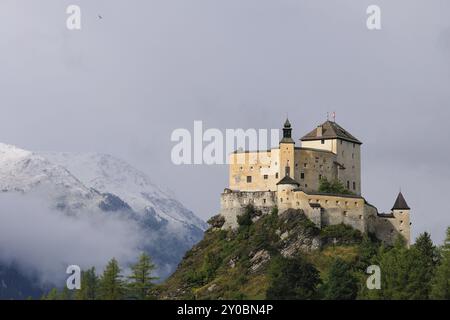 Tarasp castle in Switzerland, in autumn Tarasp castle in Switzerland, in the fall Stock Photo