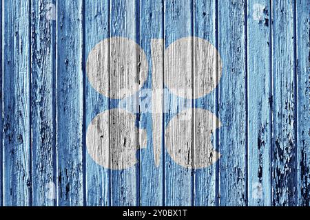 Flag of OPEC painted on wooden frame Stock Photo