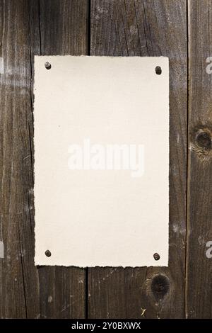 Old-Style Paper On Brown Wood Texture. Ready For Your Message Stock Photo