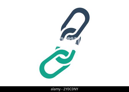 Weakness icon. solid icon style. broken chain. icon related to SWOT. business elements vector illustration Stock Vector