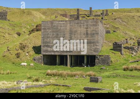 Quarry ruins at Titterstone Clee near Cleeton, Shropshire, England, UK Stock Photo