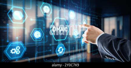 Define Measure Analyze Improve Control. Six sigma DMAIC Industrial innovation technology quality control concept. Stock Photo