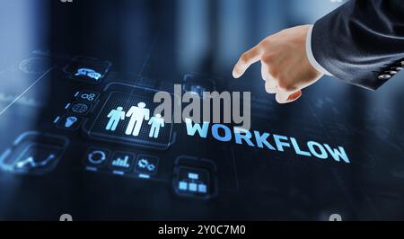 Workflow Repeatability Systematization Business Process. Business Technology Internet. Stock Photo