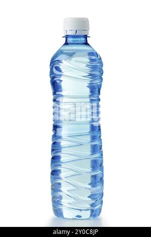 Polycarbonate plastic bottle of mineral water isolated on white background Stock Photo