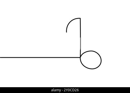 Music icon continuous one line drawing of isolated outline vector icon Stock Vector