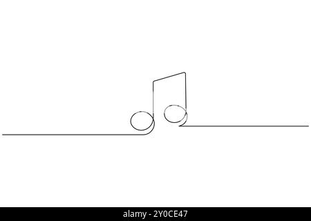 Music icon continuous one line drawing of isolated outline vector icon Stock Vector