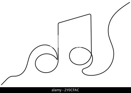 Music icon continuous one line drawing of isolated outline vector icon Stock Vector
