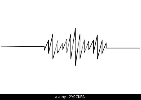Music icon continuous one line drawing of isolated outline vector icon Stock Vector