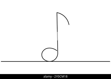 Music icon continuous one line drawing of isolated outline vector icon Stock Vector