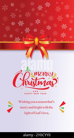 merry christmas greeting card, happy new year greeting card, red background, merry christmas pattern vector Stock Vector