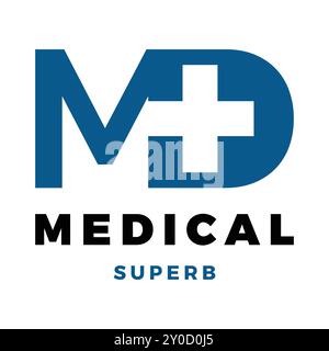 Initial Letter MD Medical or Hospital Icon Logo Design Template Stock Vector