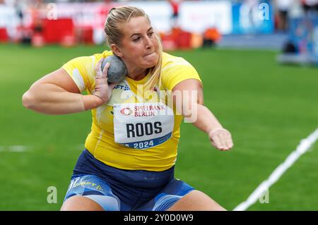 Berlin, Germany. 01st Sep, 2024. Athletics: Meeting, ISTAF, decision, shot put, women, Olympic Stadium. Fanny Roos from Sweden in action. Credit: Andreas Gora/dpa/Alamy Live News Stock Photo