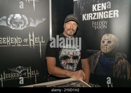 DUeSSELDORF-NEUSS, GERMANY, November 2nd 2019: Ken Kirzinger (*1959, Canadian actor and stuntman, Jason Voorhees in Freddy vs. Jason, Wrong Turn 2: De Stock Photo