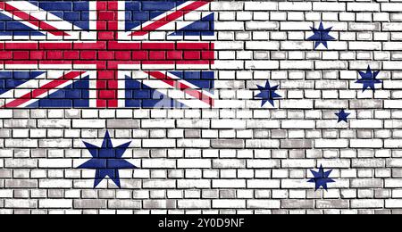 The Australian White Ensign flag painted on brick wall Stock Photo - Alamy