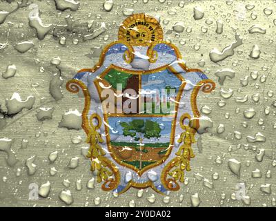 Flag of Manaus with rain drops Stock Photo