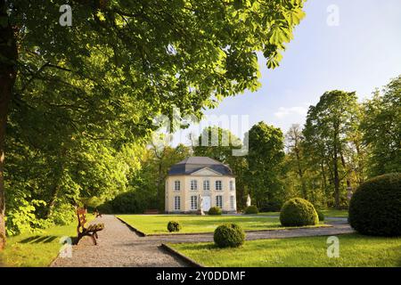 The Sophienlust pavilion in the park palace Burgk pavilion Sophienlust in the park palace Burgk in springtime Stock Photo