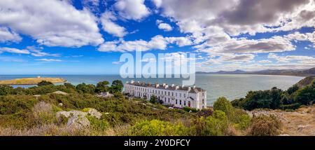 Panorama of Killiney Bay and surroundings from Sorrento Park on a bright day Stock Photo