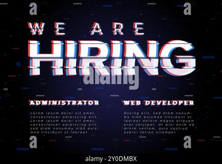 We are hiring computer experts minimalistic dark flyer template - looking for new members of our team hiring a new member colleages to our company org Stock Vector