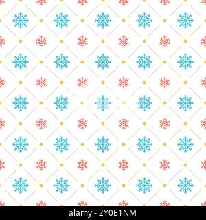 Christmas pattern with snoflakes vector background design for wrapping paper or greeting card and packaging decoration. Stock Vector