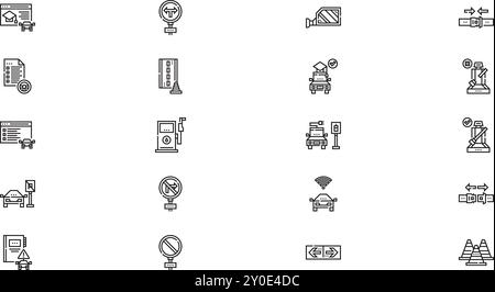Driving school icons High-Quality Vector Icons Collection with Editable Stroke. Ideal for Professional and Creative Projects. Stock Vector