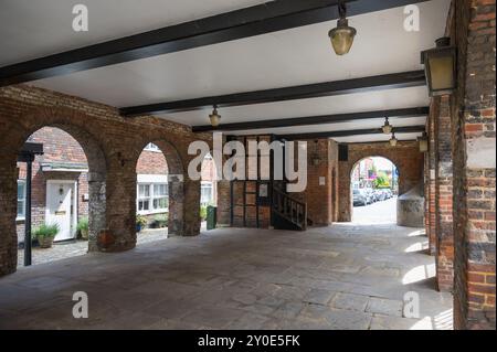 Interior of Old Amersham Market Hall Grade II listed building built 1682 by Sir William Drake and gifted to the townsfolk. Buckinghamshire England UK Stock Photo