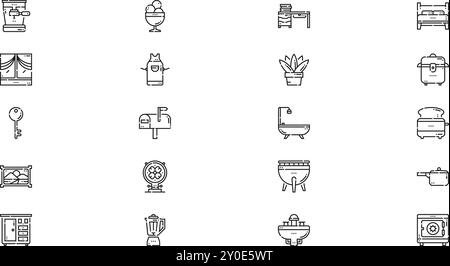 Home stuff icons High-Quality Vector Icons Collection with Editable Stroke. Ideal for Professional and Creative Projects. Stock Vector