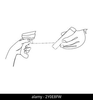 Qr code on smartphone screen,QR Code,Id qr. Hand holding mobile smartphone screen for online pay, scan barcode technology with qr code scanner Stock Vector