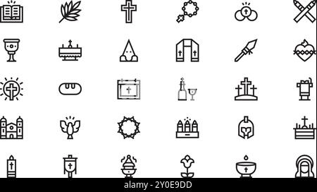 Holy week icons High-Quality Vector Icons Collection with Editable Stroke. Ideal for Professional and Creative Projects. Stock Vector