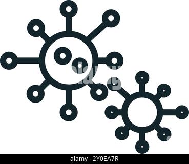 Virus cells spreading showing flu and coronavirus Stock Vector