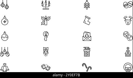 Christmas icon pack High-Quality Vector Icons Collection with Editable Stroke. Ideal for Professional and Creative Projects. Stock Vector