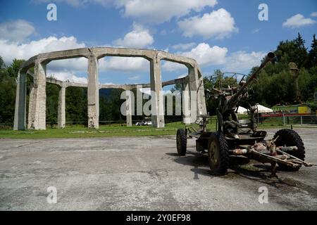 Ludwikowice Klodzkie, Poland - August 10th, 2024 - Concrete structure called 'Mucholapka' (fly catcher) built by Nazi Germany during World War II Stock Photo