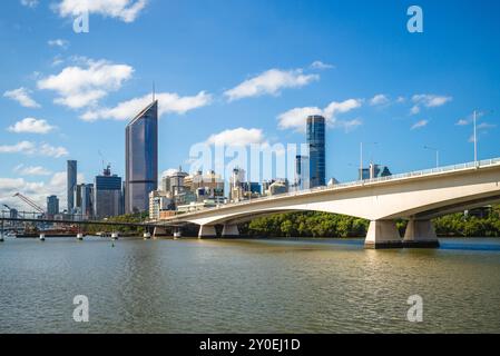 Captain Cook Bridge over Brisbane River in Brisbane, Queensland, Australia Stock Photo