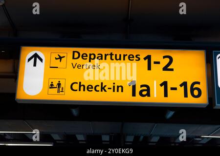 Direction Sign Before The Gates At Schiphol Airport The Netherlands 29-8-2024 Stock Photo